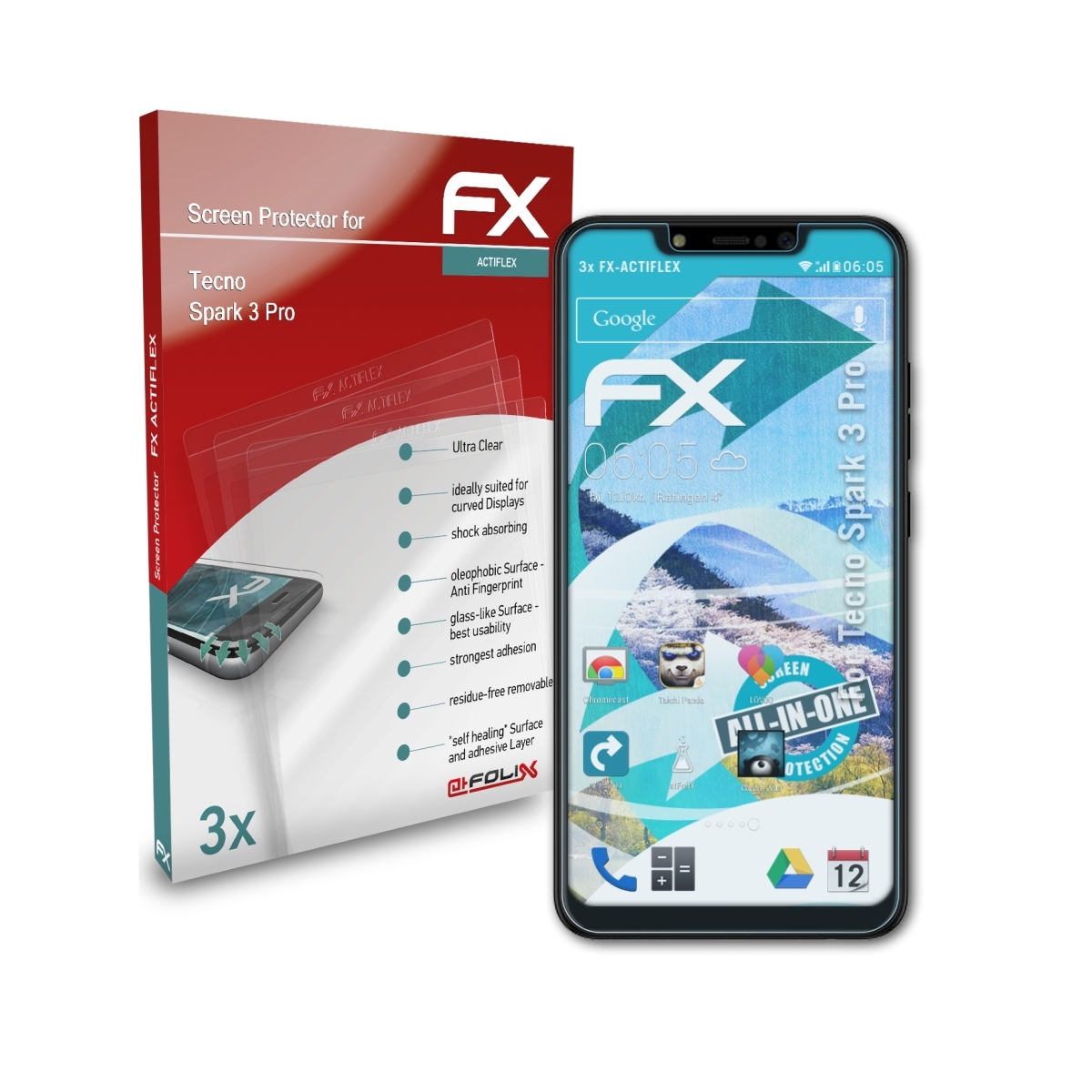 Displayschutz(für Spark Tecno FX-ActiFleX 3x ATFOLIX 3 Pro)