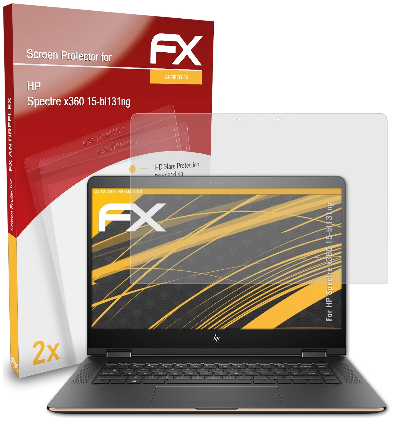 Spectre x360 HP 15-bl131ng) ATFOLIX 2x FX-Antireflex Displayschutz(für
