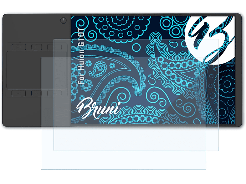 BRUNI 2x Basics-Clear Schutzfolie(für Huion G10T)