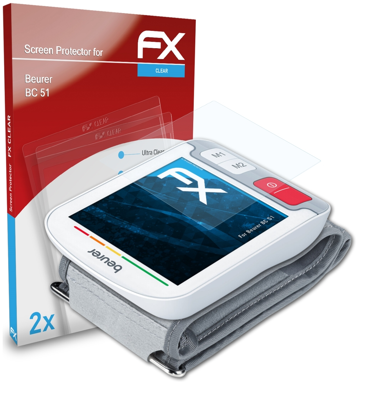 2x FX-Clear 51) BC ATFOLIX Beurer Displayschutz(für