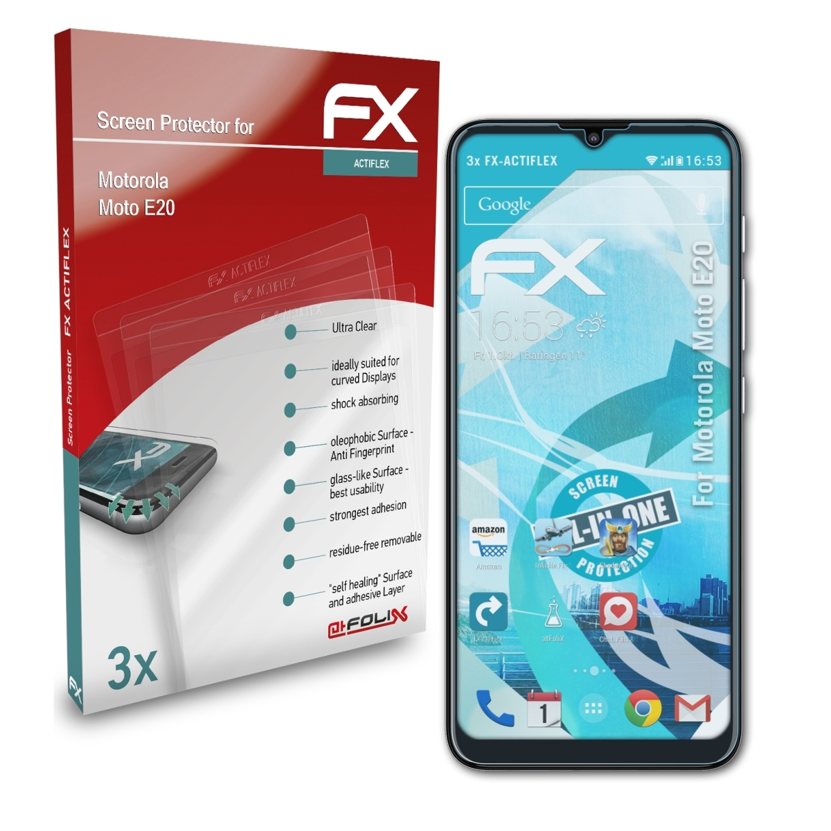 FX-ActiFleX Displayschutz(für ATFOLIX 3x Motorola E20) Moto