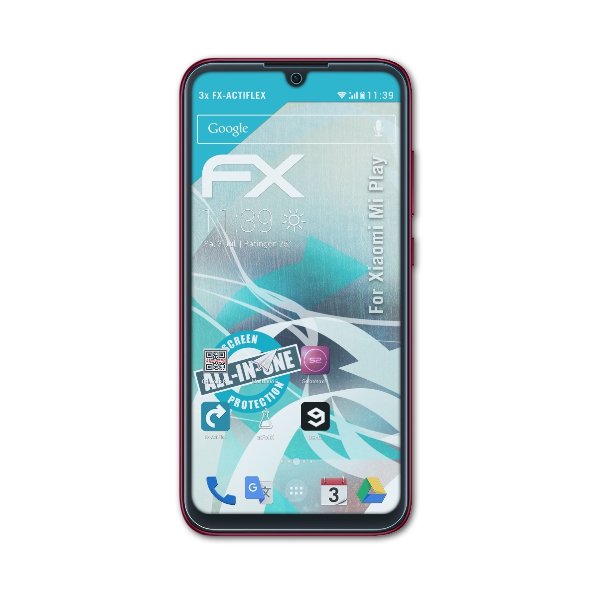 Play) Displayschutz(für Mi 3x Xiaomi FX-ActiFleX ATFOLIX
