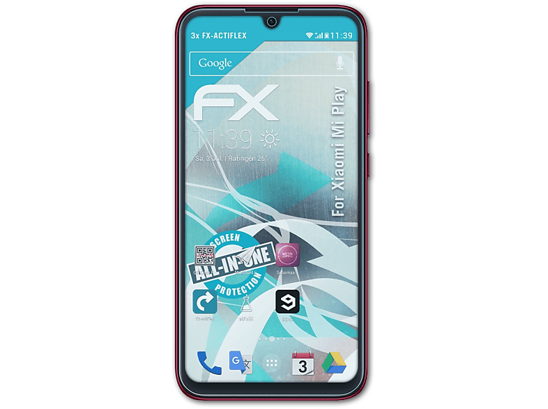 ATFOLIX 3x FX-ActiFleX Mi Xiaomi Displayschutz(für Play)