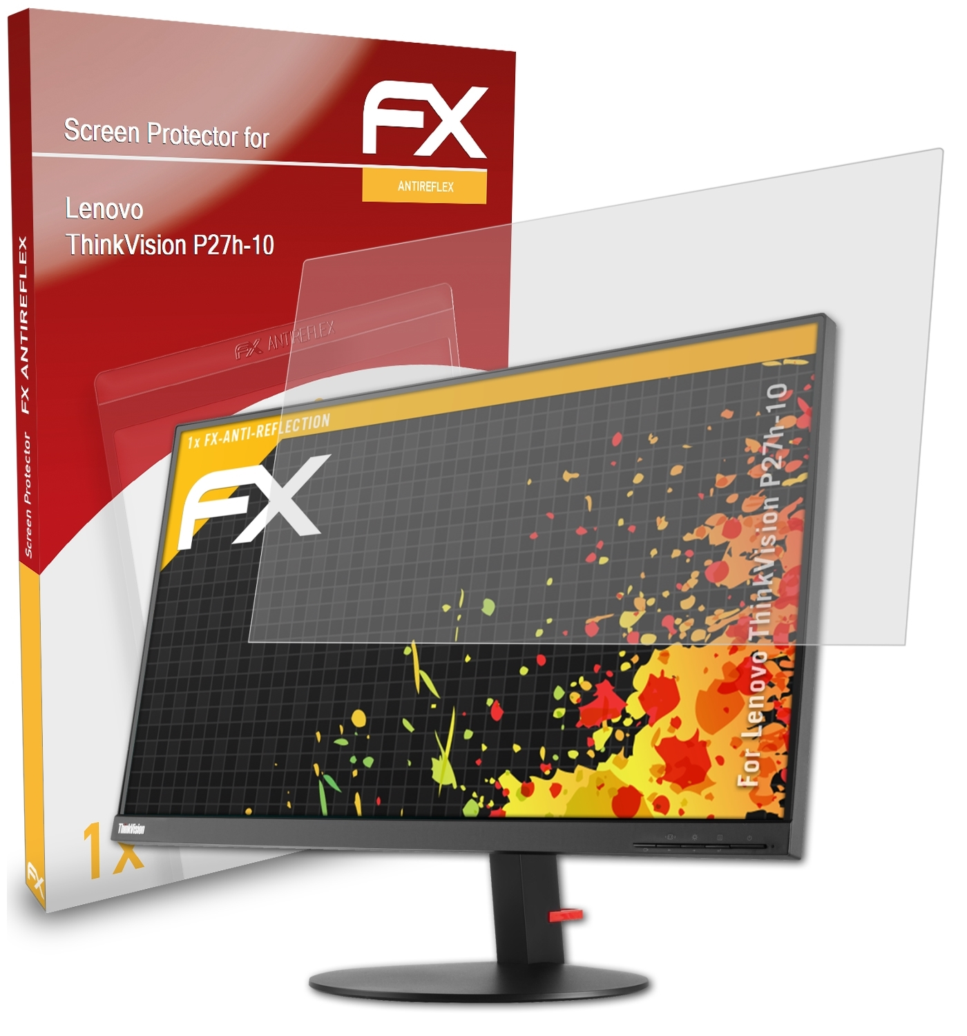 ATFOLIX Lenovo FX-Antireflex P27h-10) Displayschutz(für ThinkVision