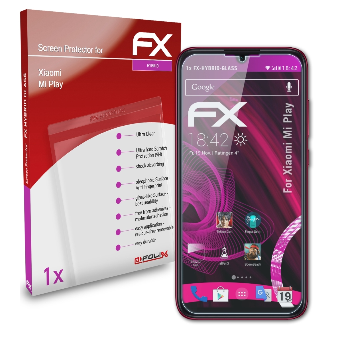 Mi Xiaomi FX-Hybrid-Glass ATFOLIX Play) Schutzglas(für