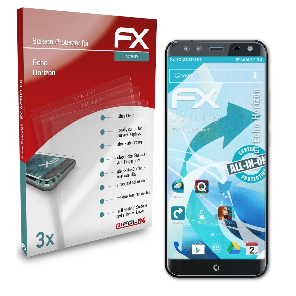 ATFOLIX 3x FX-ActiFleX Displayschutz(für Echo Horizon)