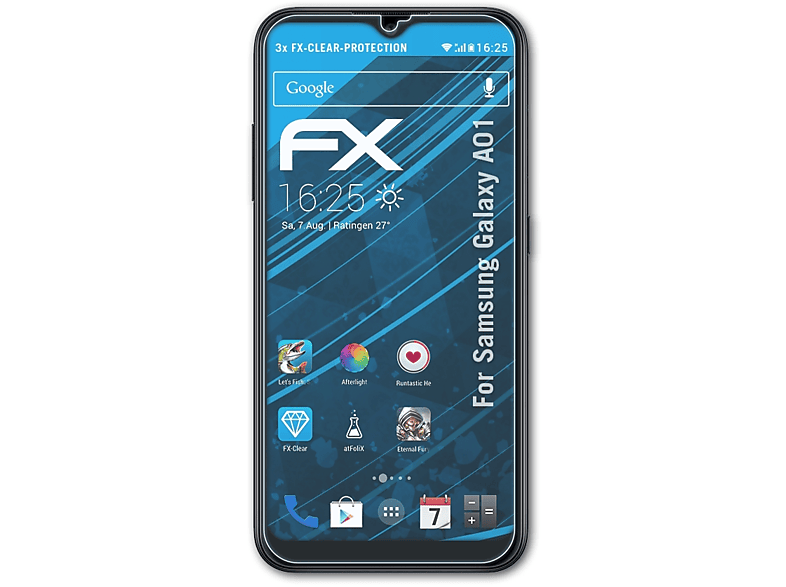 ATFOLIX 3x FX-Clear Galaxy Samsung A01) Displayschutz(für