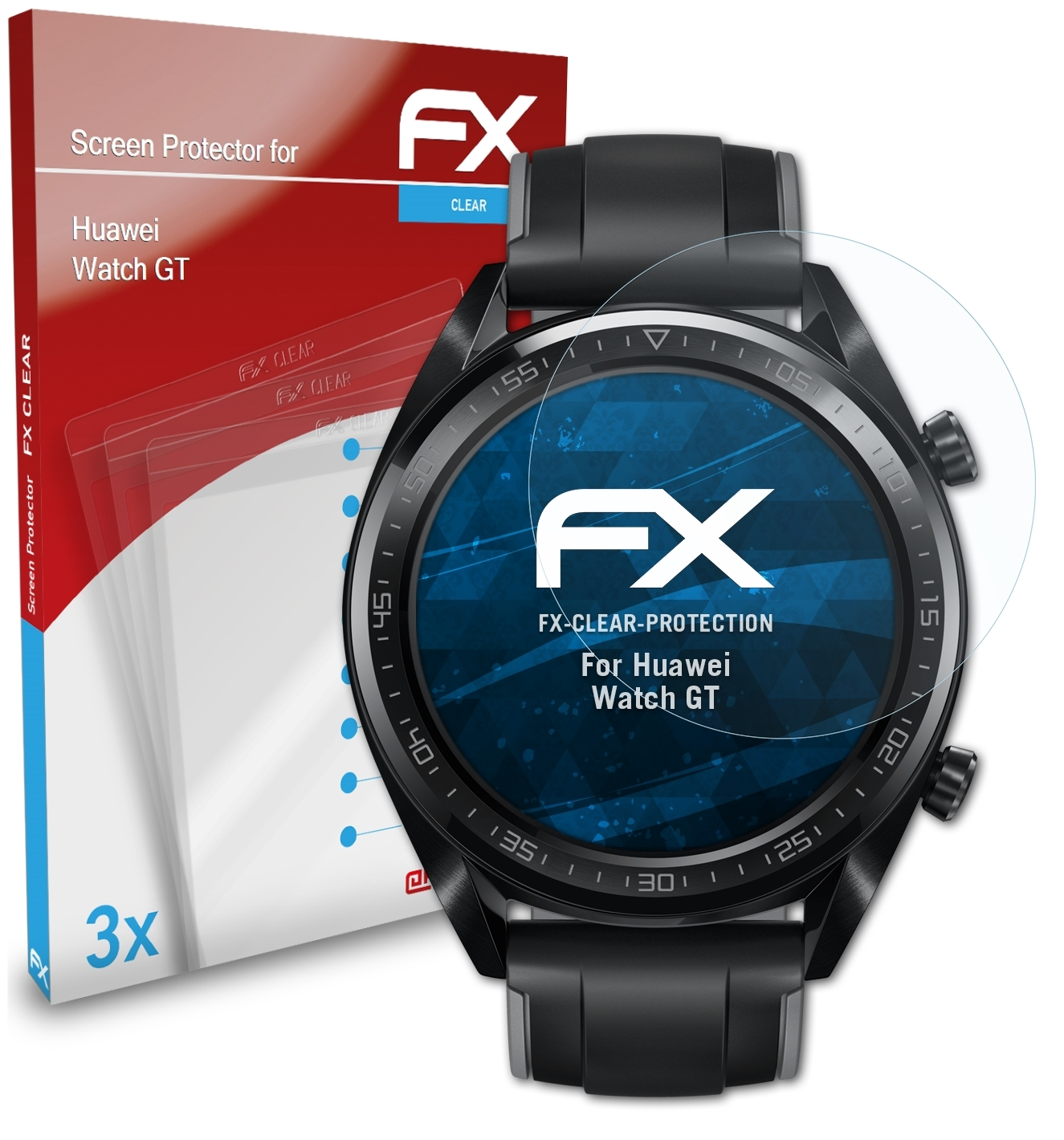 Displayschutz(für GT) 3x Watch Huawei ATFOLIX FX-Clear