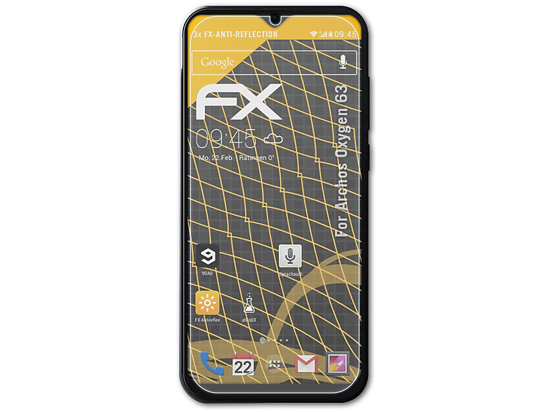 ATFOLIX 3x FX-Antireflex Displayschutz(für Archos Oxygen 63)