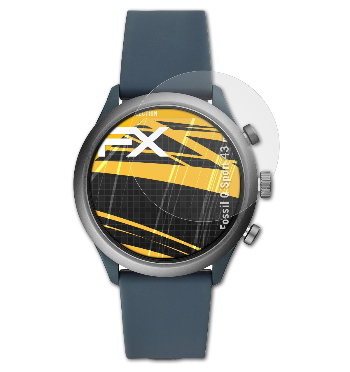 ATFOLIX 3x FX-Antireflex (43 Q Fossil Displayschutz(für mm)) Sport