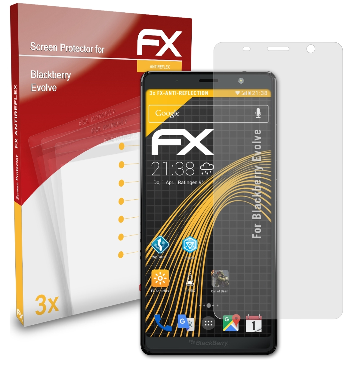 Displayschutz(für Evolve) FX-Antireflex 3x Blackberry ATFOLIX