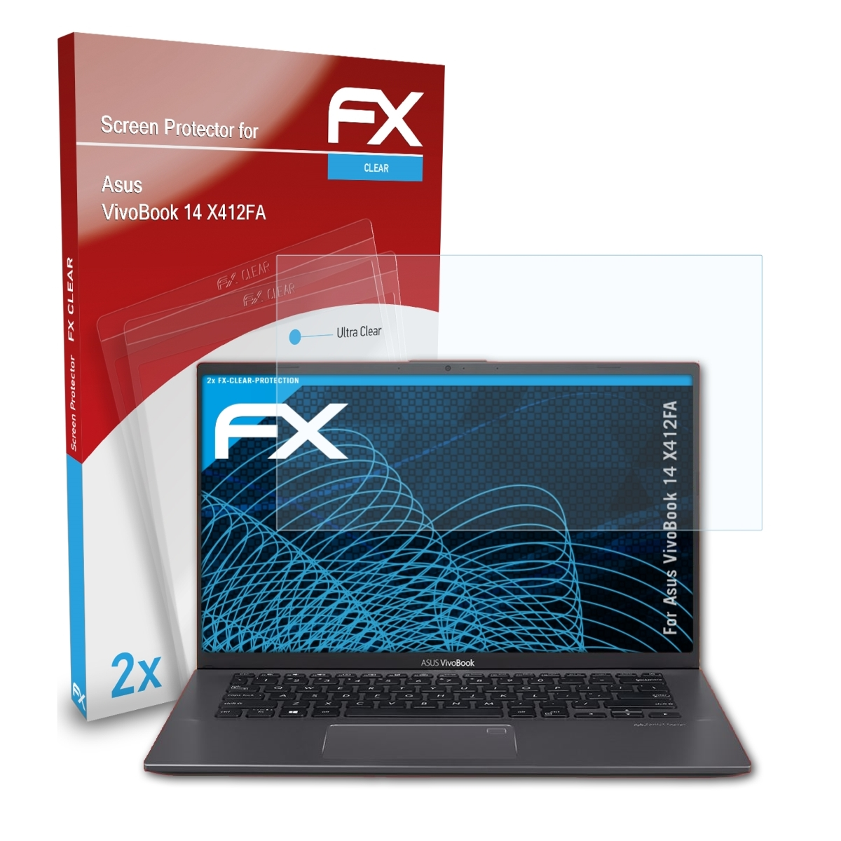 Asus VivoBook 14 2x Displayschutz(für (X412FA)) FX-Clear ATFOLIX