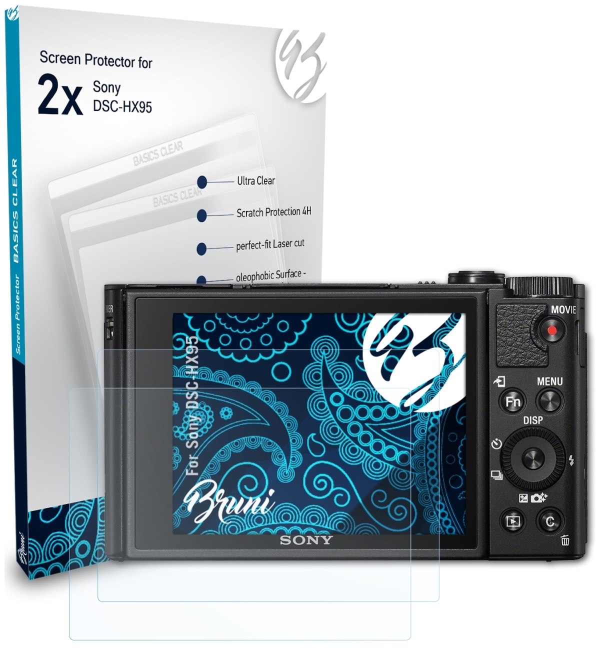 BRUNI DSC-HX95) Basics-Clear Sony 2x Schutzfolie(für