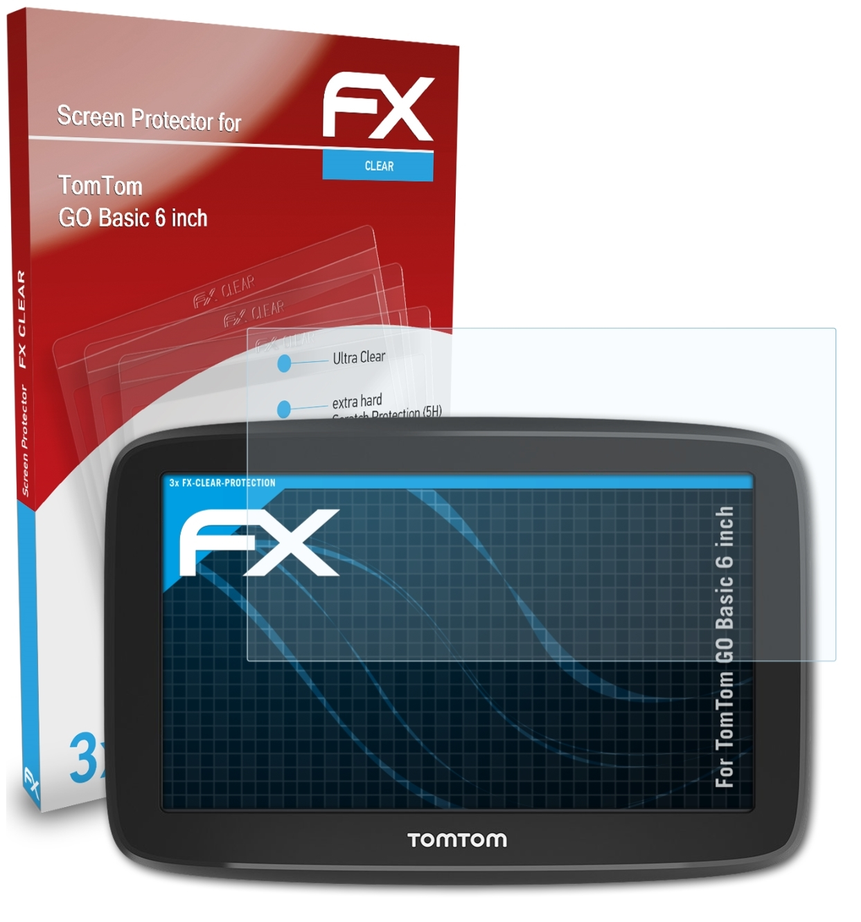 ATFOLIX 3x Displayschutz(für FX-Clear GO TomTom inch)) (6 Basic