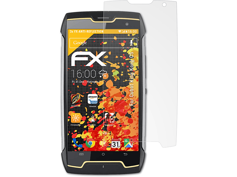 ATFOLIX 3x FX-Antireflex Displayschutz(für Cubot King Kong CS)