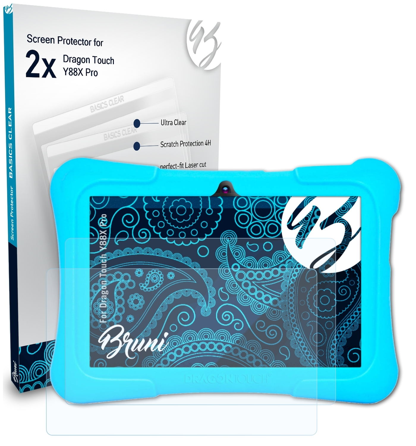 2x BRUNI Touch Basics-Clear Y88X Schutzfolie(für Dragon Pro)