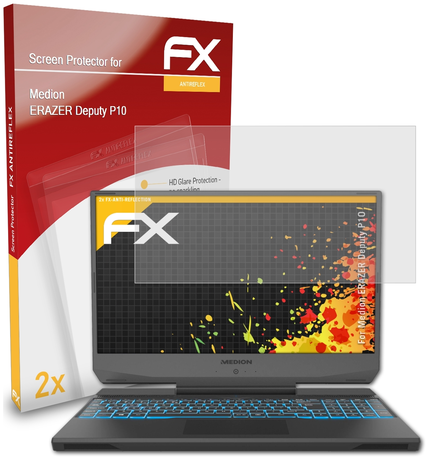 ATFOLIX 2x FX-Antireflex Deputy Medion Displayschutz(für ERAZER P10)