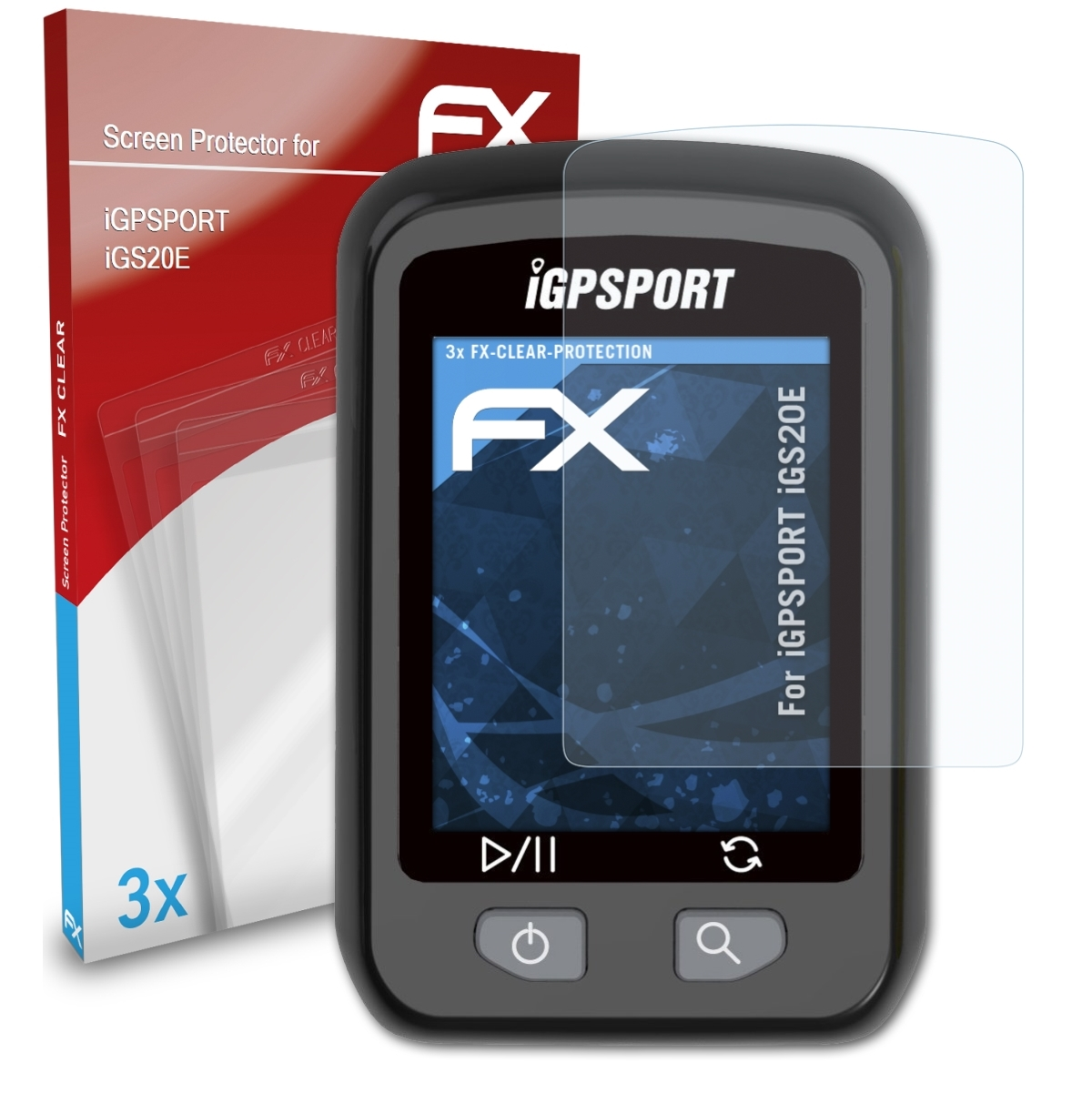 FX-Clear 3x iGS20E) iGPSPORT Displayschutz(für ATFOLIX