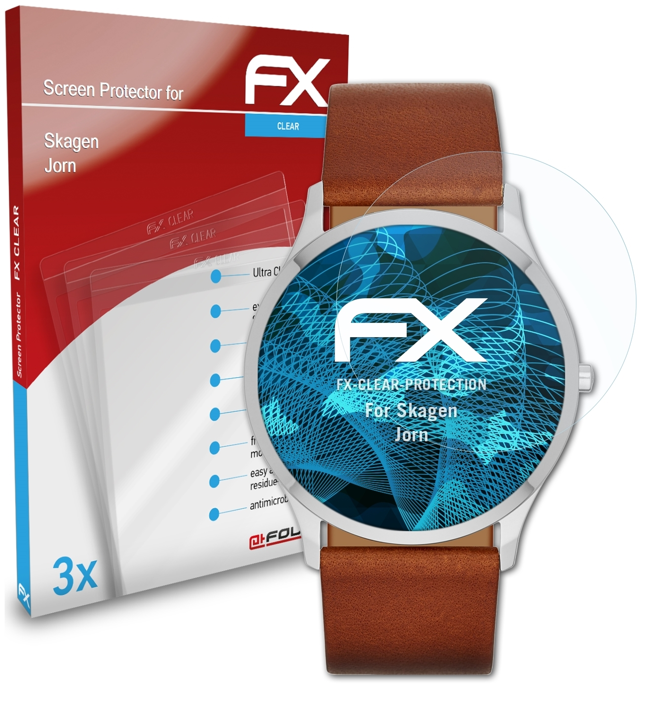 ATFOLIX Skagen FX-Clear Jorn) 3x Displayschutz(für