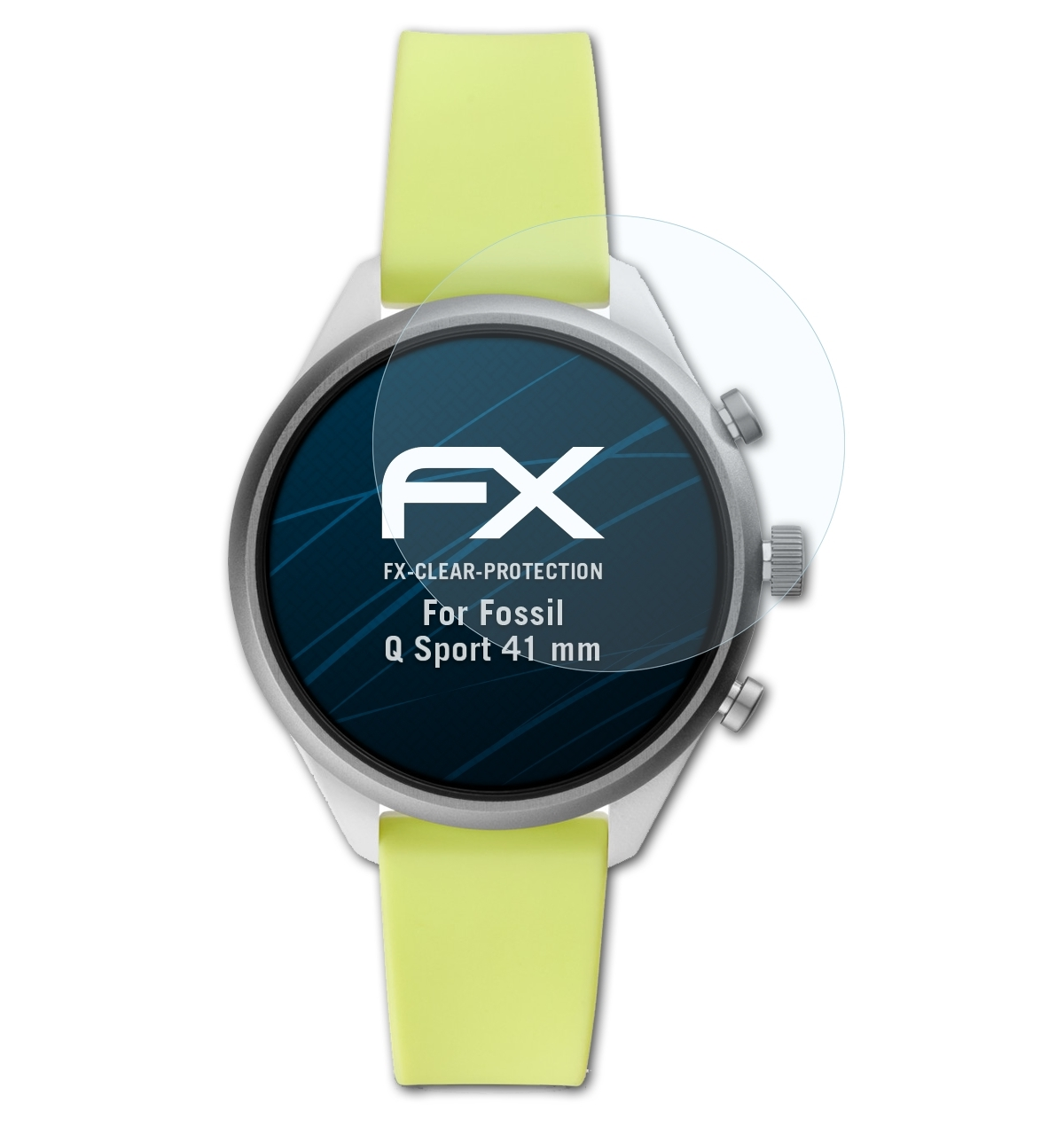 ATFOLIX 3x FX-Clear Displayschutz(für Fossil (41 mm)) Q Sport