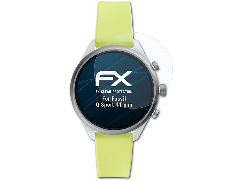 ATFOLIX 3x FX-Clear Displayschutz(für Fossil Q Sport (41 mm))