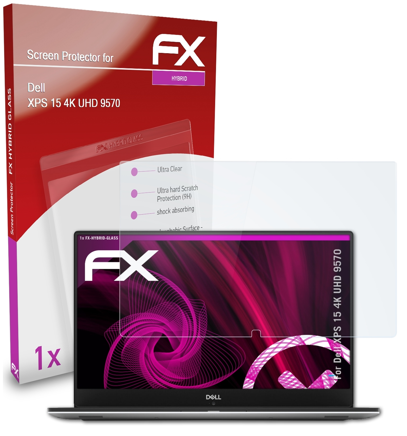 XPS Schutzglas(für Dell FX-Hybrid-Glass ATFOLIX 15 4K UHD (9570))