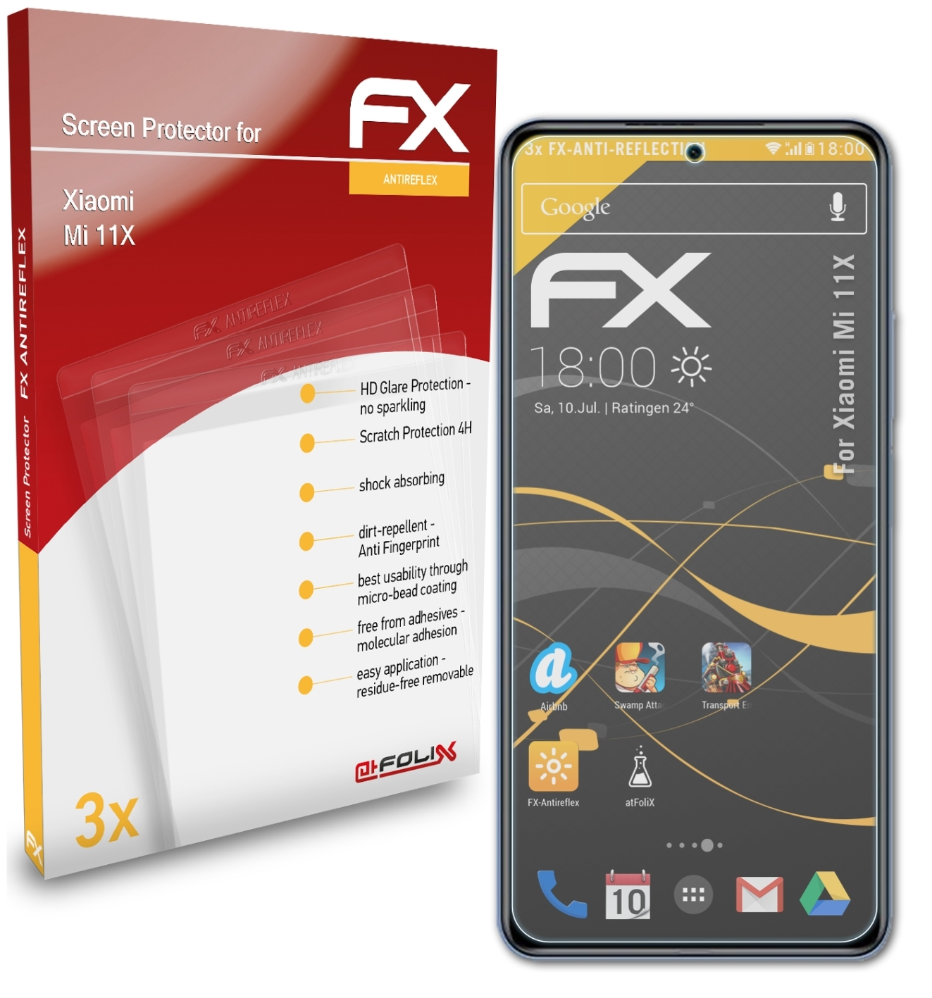 Xiaomi FX-Antireflex Mi 11X) Displayschutz(für 3x ATFOLIX