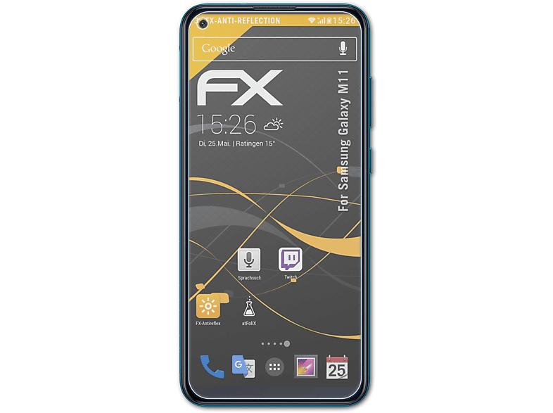 ATFOLIX 3x FX-Antireflex Displayschutz(für Samsung Galaxy M11)