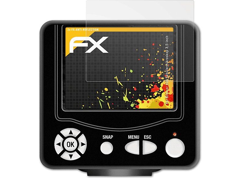 ATFOLIX 2x FX-Antireflex Displayschutz(für Bresser LCD Schülermikroskop (3,5 inch))