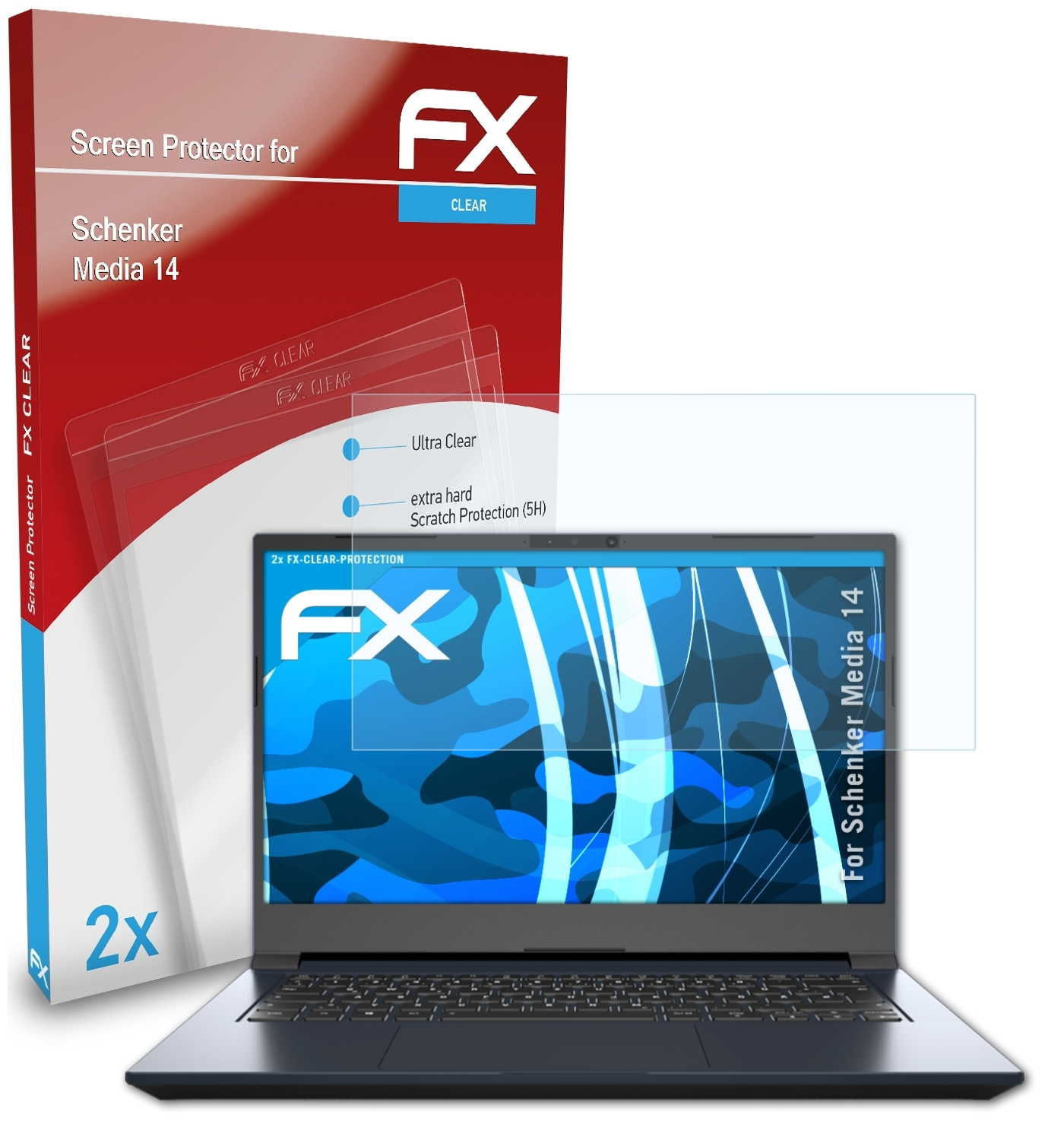 FX-Clear 14) Media Schenker 2x Displayschutz(für ATFOLIX