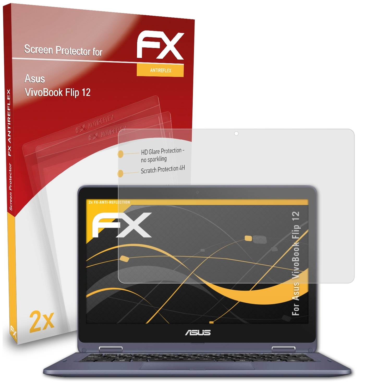 ATFOLIX 2x FX-Antireflex Asus VivoBook Flip 12) Displayschutz(für