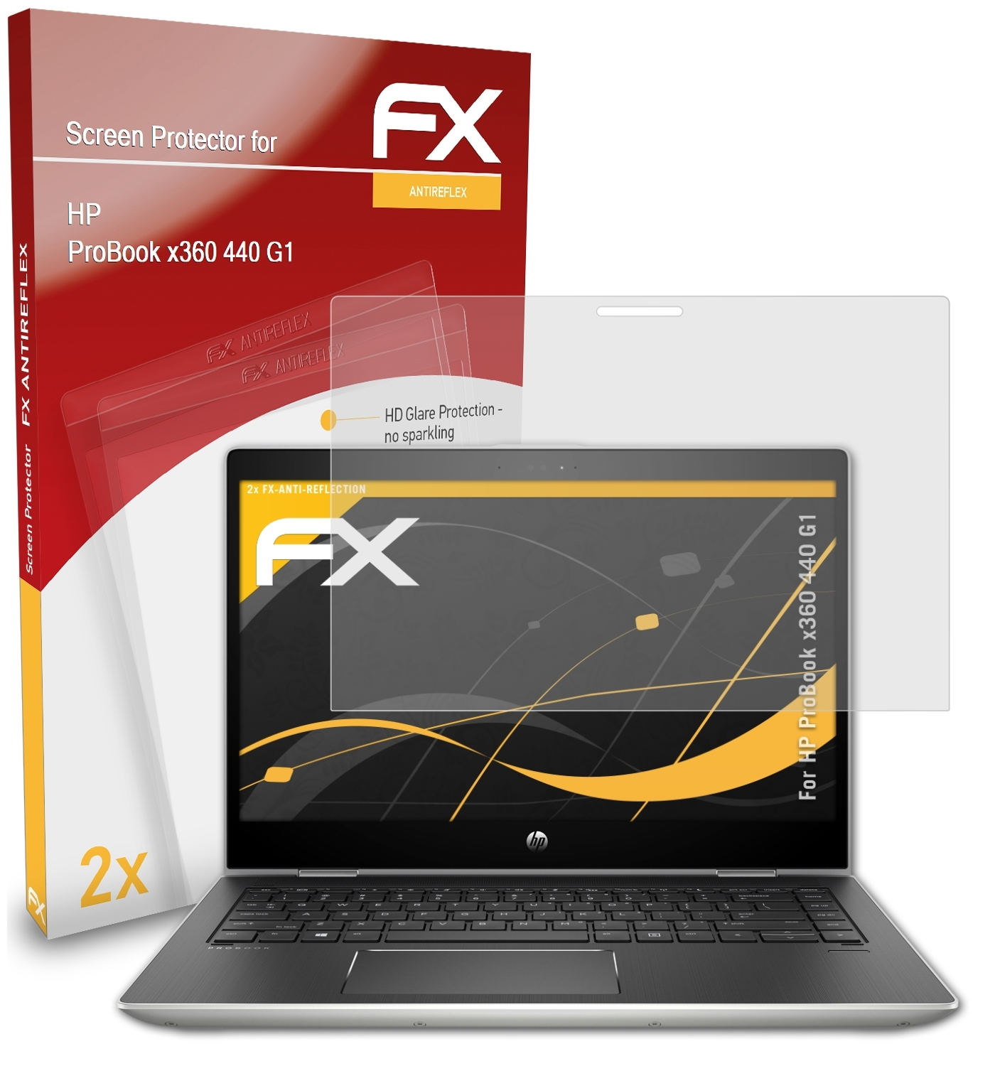 ATFOLIX 2x x360 Displayschutz(für HP FX-Antireflex ProBook G1) 440