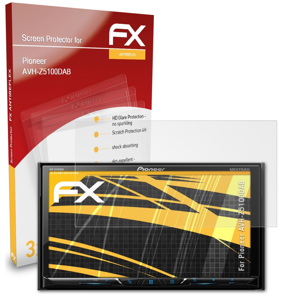 ATFOLIX 3x FX-Antireflex Displayschutz(für AVH-Z5100DAB) Pioneer