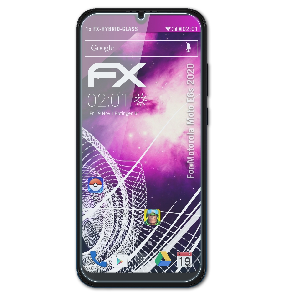 (2020)) Motorola Moto FX-Hybrid-Glass ATFOLIX E6s Schutzglas(für