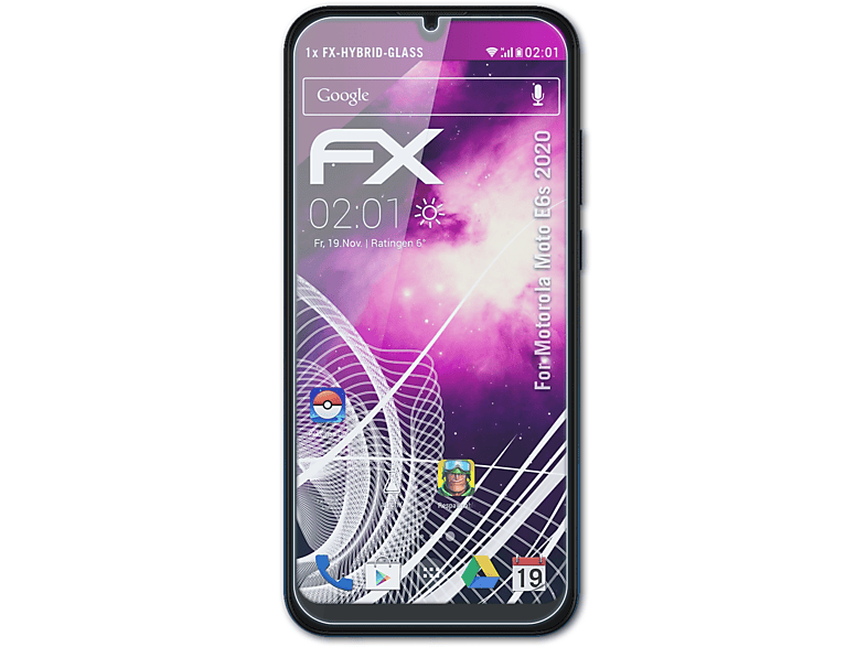 ATFOLIX FX-Hybrid-Glass Schutzglas(für Motorola Moto E6s (2020))