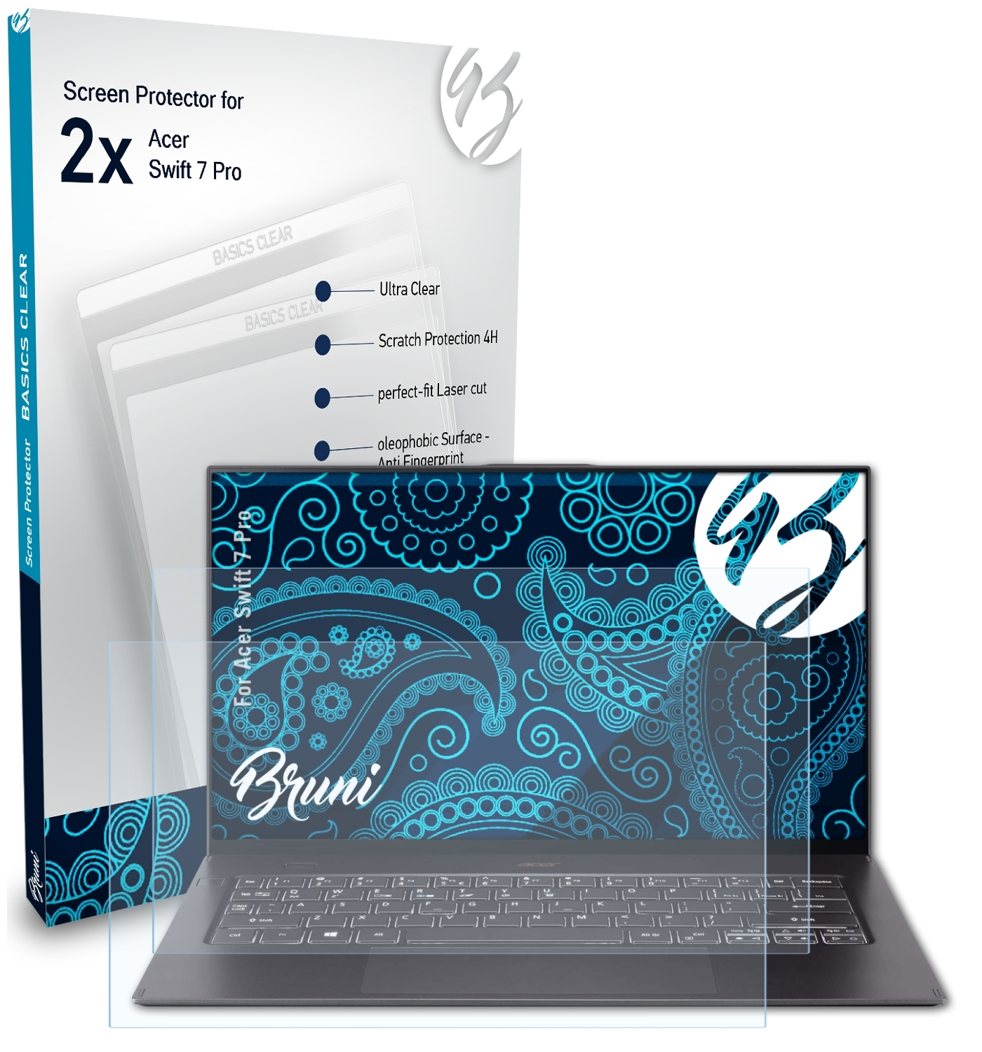 2x Schutzfolie(für BRUNI Swift Acer Basics-Clear 7 Pro)