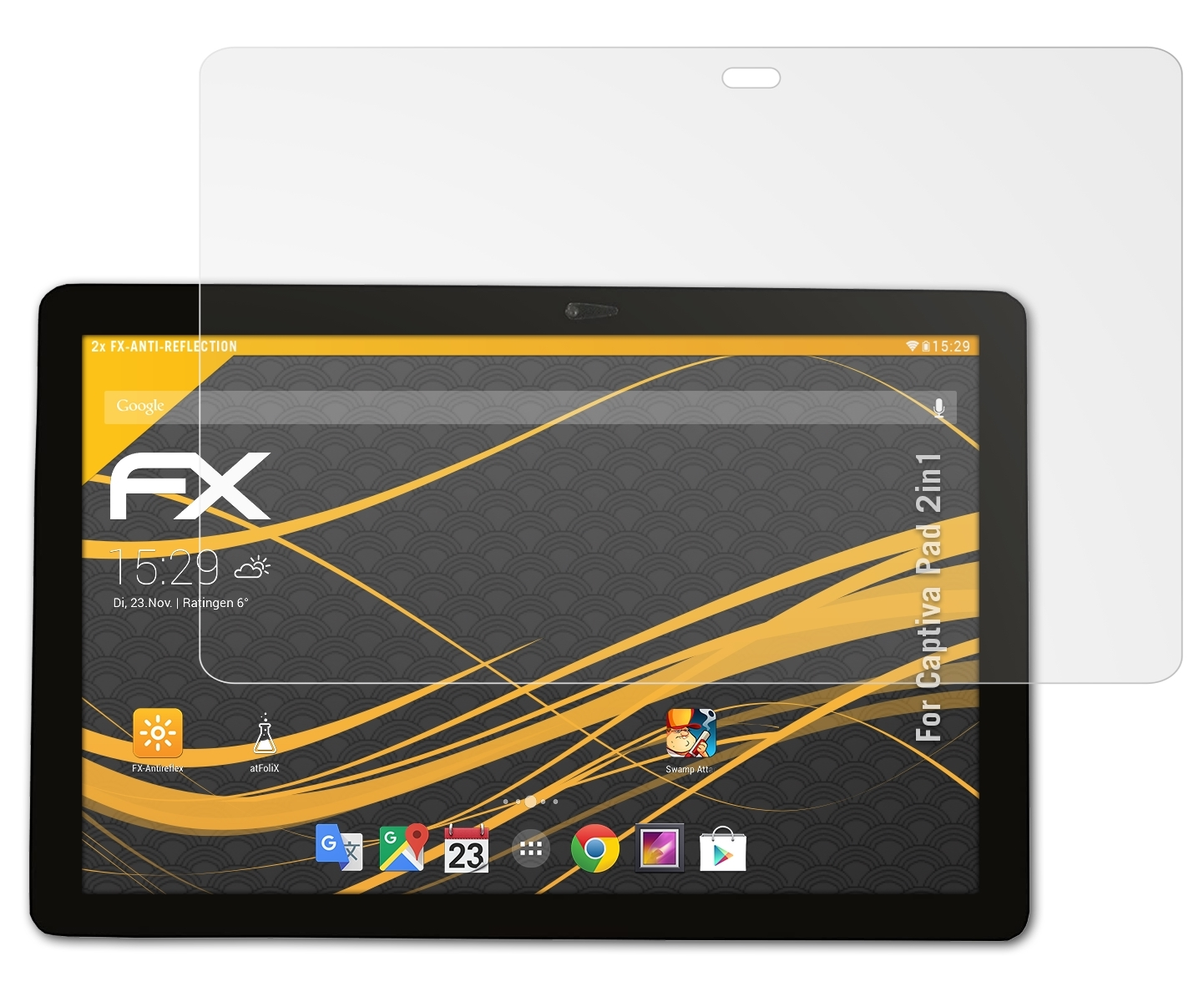 FX-Antireflex ATFOLIX Captiva Displayschutz(für 2x 2in1) Pad