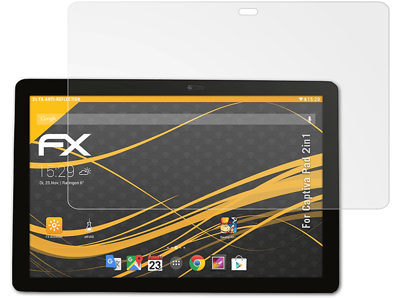 ATFOLIX 2x FX-Antireflex Displayschutz(für Captiva Pad 2in1)