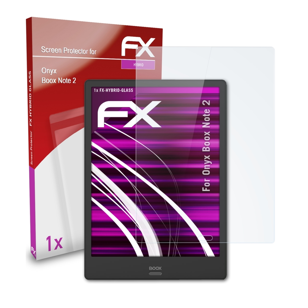 FX-Hybrid-Glass Note 2) BOOX ATFOLIX Schutzglas(für