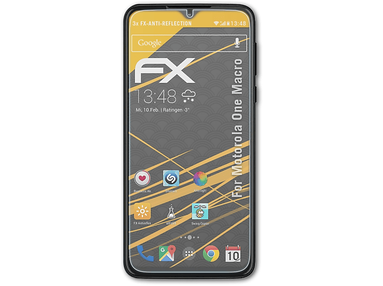 ATFOLIX 3x FX-Antireflex Displayschutz(für Motorola One Macro)