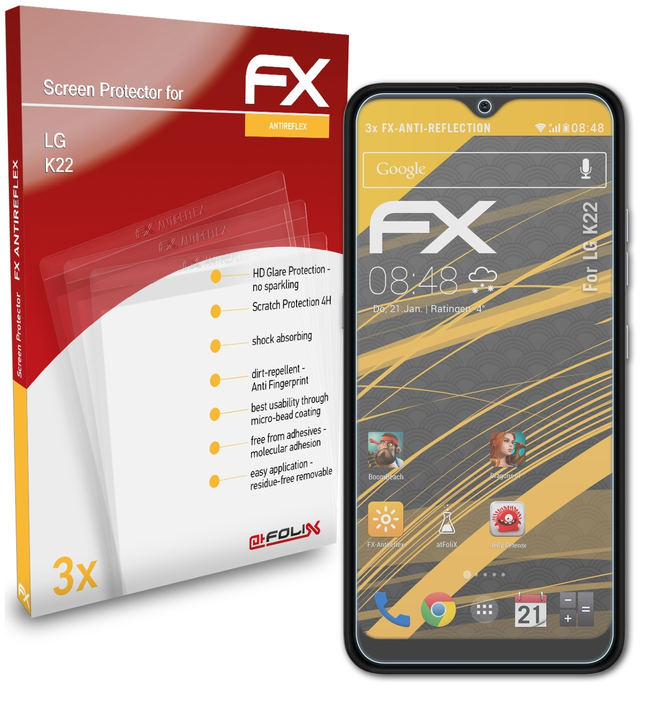 K22) Displayschutz(für ATFOLIX LG FX-Antireflex 3x