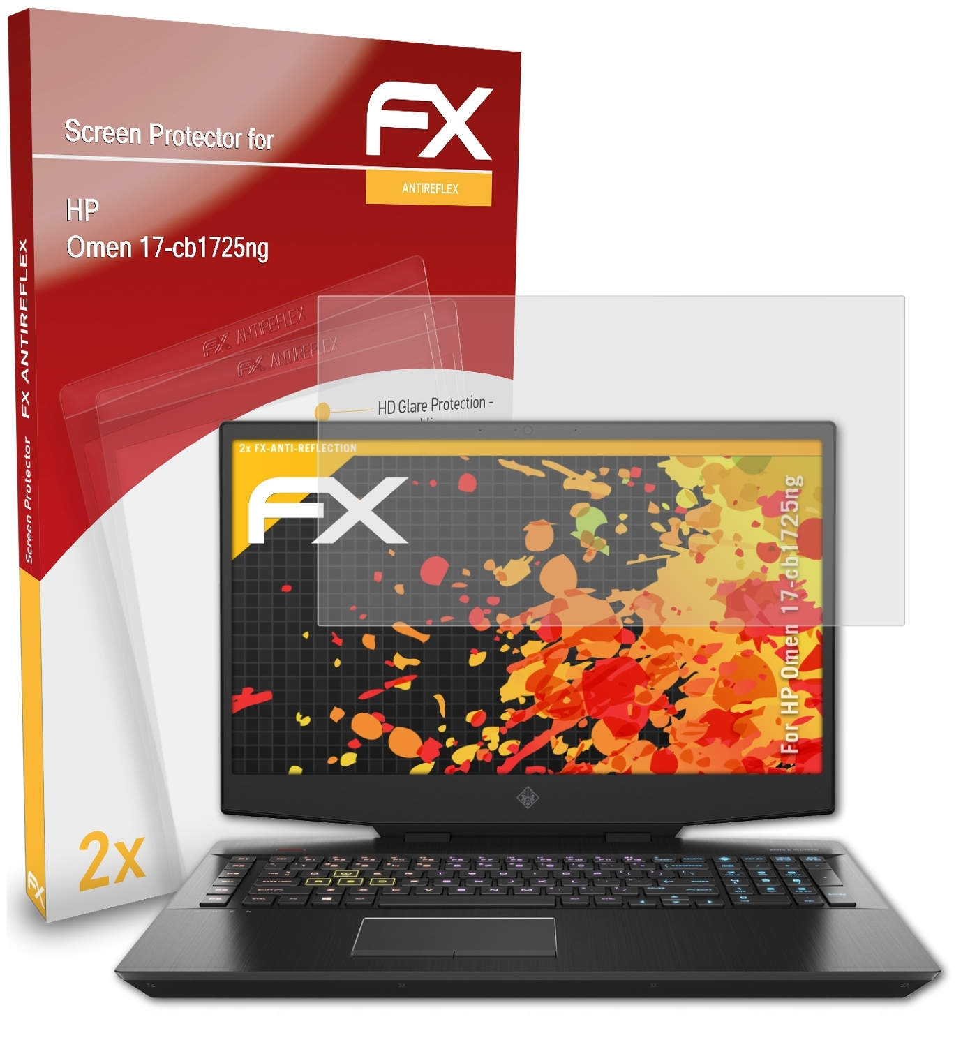 ATFOLIX 2x HP Displayschutz(für 17-cb1725ng) FX-Antireflex Omen