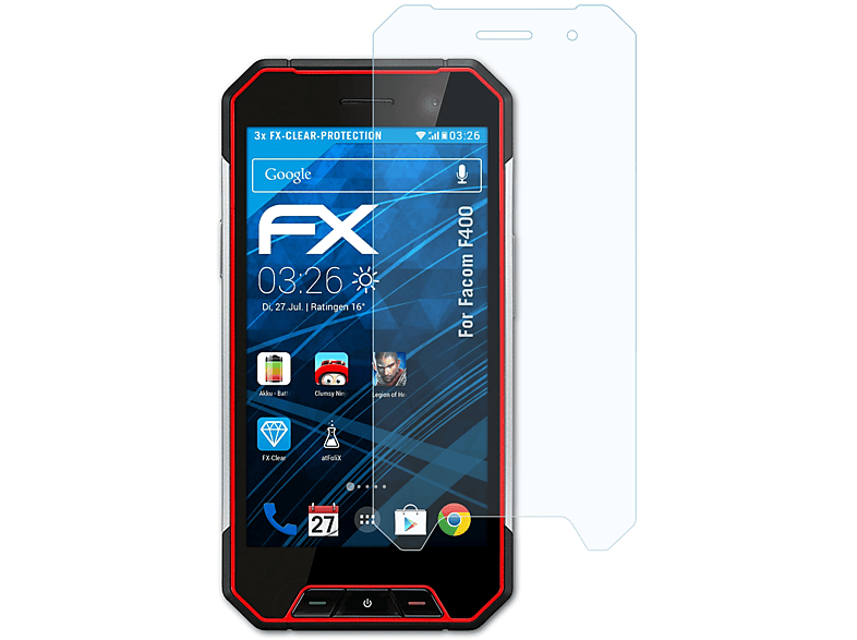 ATFOLIX 3x FX-Clear Displayschutz(für F400) Facom