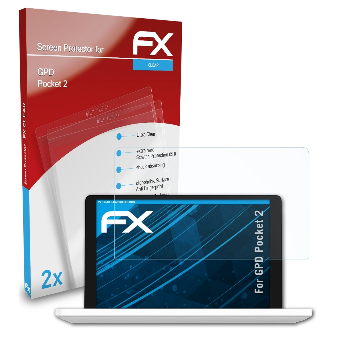 ATFOLIX 2x FX-Clear Displayschutz(für Pocket GPD 2)