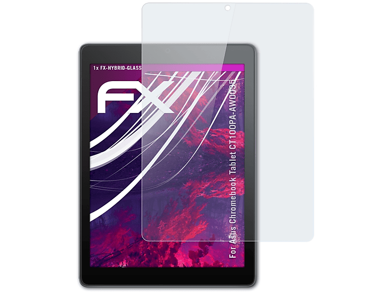 ATFOLIX FX-Hybrid-Glass Schutzglas(für Asus Chromebook Tablet (CT100PA-AW0035))