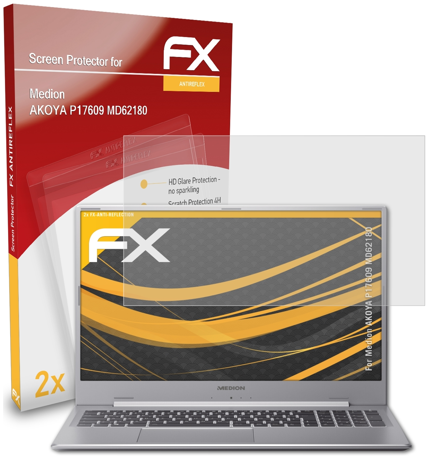 ATFOLIX FX-Antireflex Displayschutz(für AKOYA (MD62180)) P17609 Medion 2x