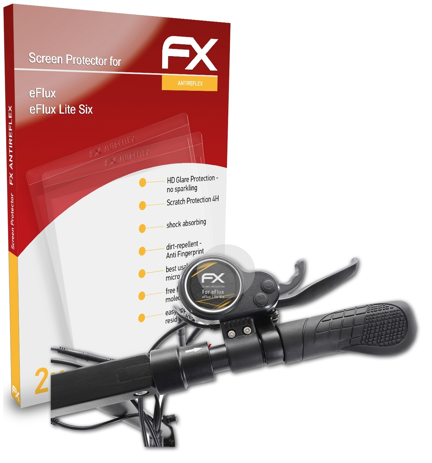 eFlux Six) FX-Antireflex Displayschutz(für eFlux Lite ATFOLIX 2x