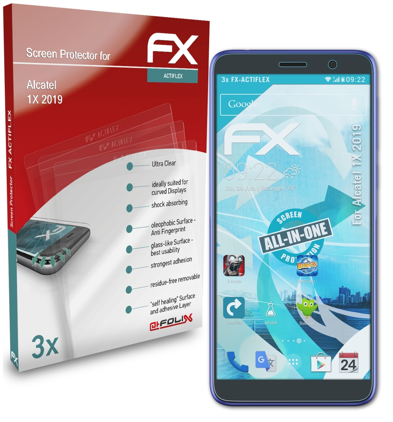 (2019)) FX-ActiFleX 3x 1X ATFOLIX Displayschutz(für Alcatel