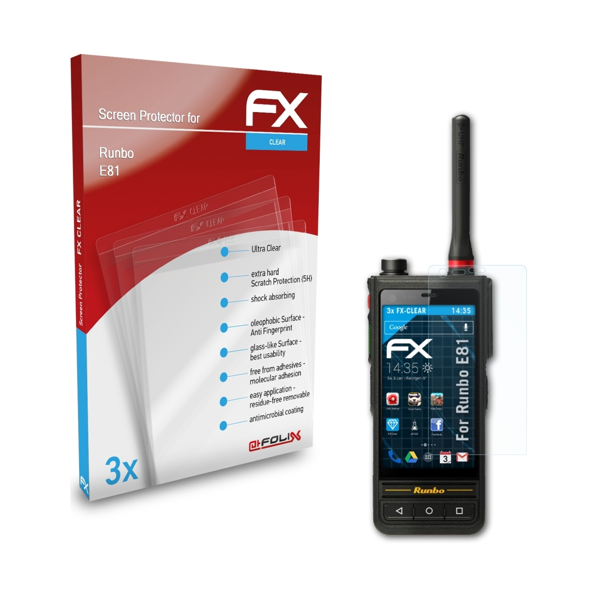 FX-Clear Runbo 3x Displayschutz(für ATFOLIX E81)