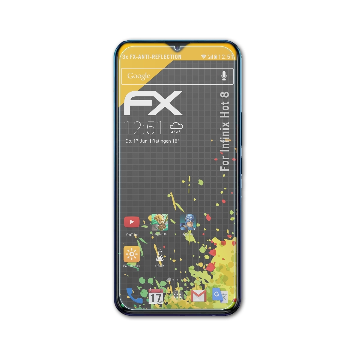 ATFOLIX FX-Antireflex Displayschutz(für Infinix 8) 3x Hot